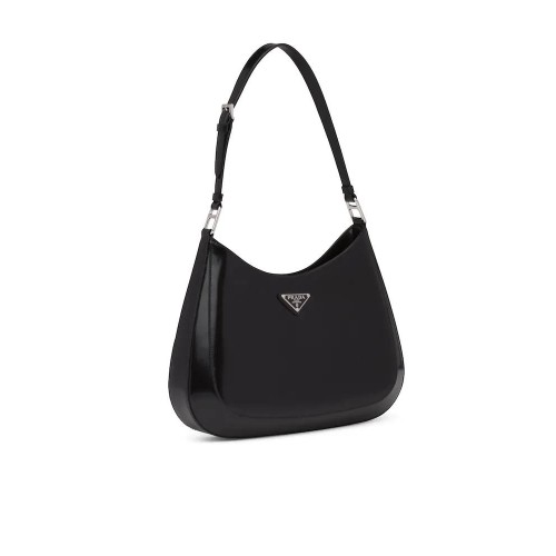 PRADA CLEO BRUSHED LEATHER SHOULDER BAG WITH FLAP