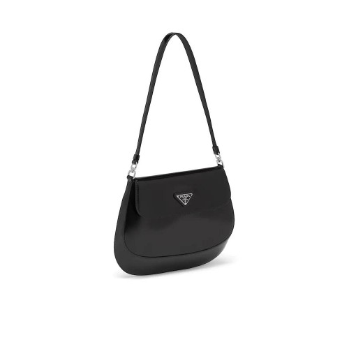 PRADA CLEO BRUSHED LEATHER SHOULDER BAG WITH FLAP