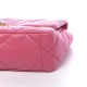 2CHANEL Goatskin Quilted Medium 19 Flap Dark Pink