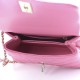 CHANEL Caviar Quilted Lizard Embossed Extra Mini Coco Handle Flap Pink