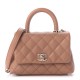 CHANEL Caviar Quilted Extra Mini Coco Handle Flap Brown