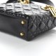 DIOR Crinkled Patent Cannage Small Lucky Badges My Lady Dior Black