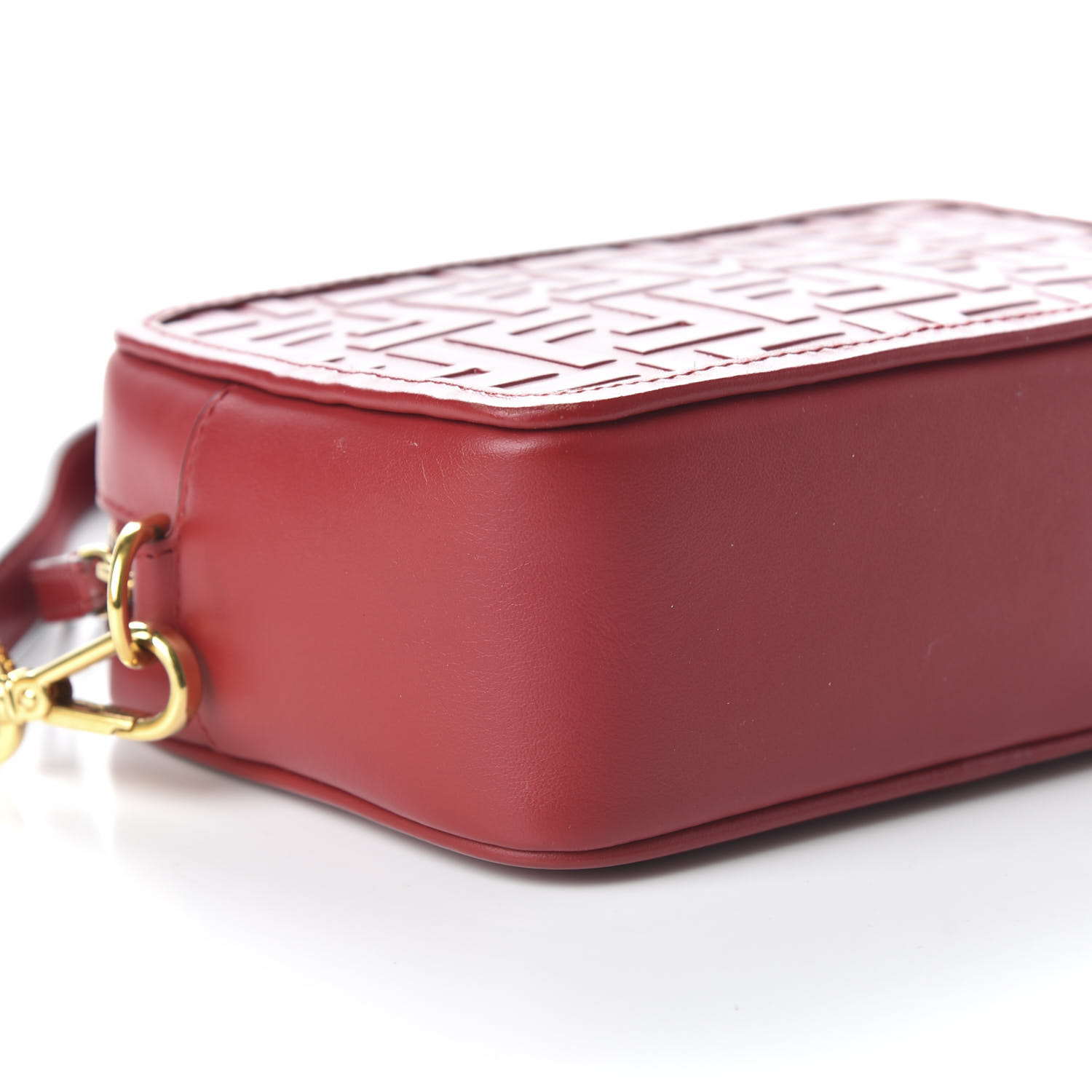 FENDI Vitello FF 1974 Embossed Mini Camera Case Fragola