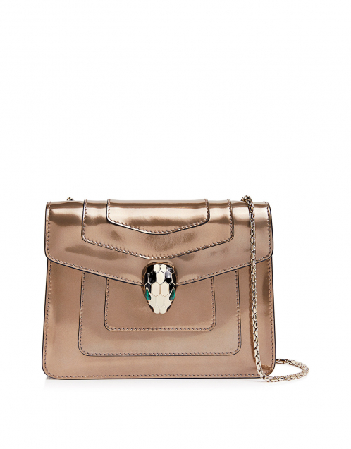 BVLGARI Serpenti Forever metallic-leather shoulder bag