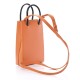 BALENCIAGA Textured Calfskin Logo Shopping Phone Holder Bag Orange