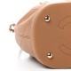 1CHANEL Calfskin Stitched Chain Bucket Bag Camel