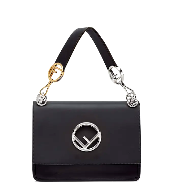 Fendi KAN I F Black leather bag