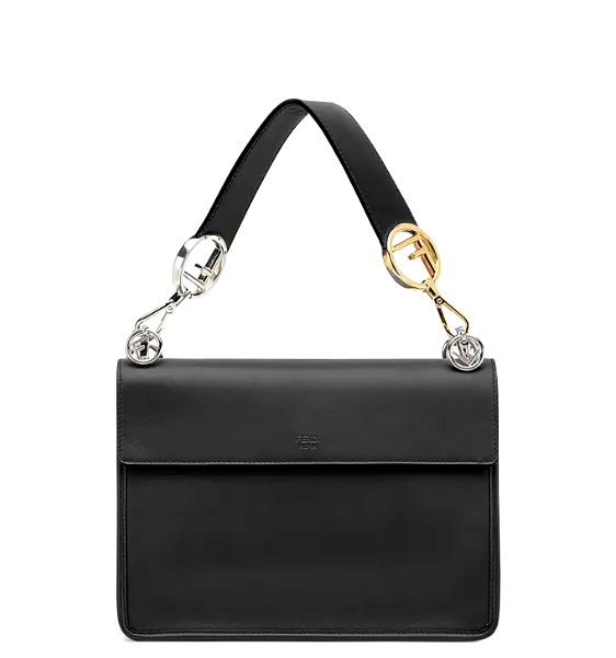 Fendi KAN I F Black leather bag