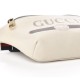 GUCCI Grained Calfskin Small Print Belt Bag White