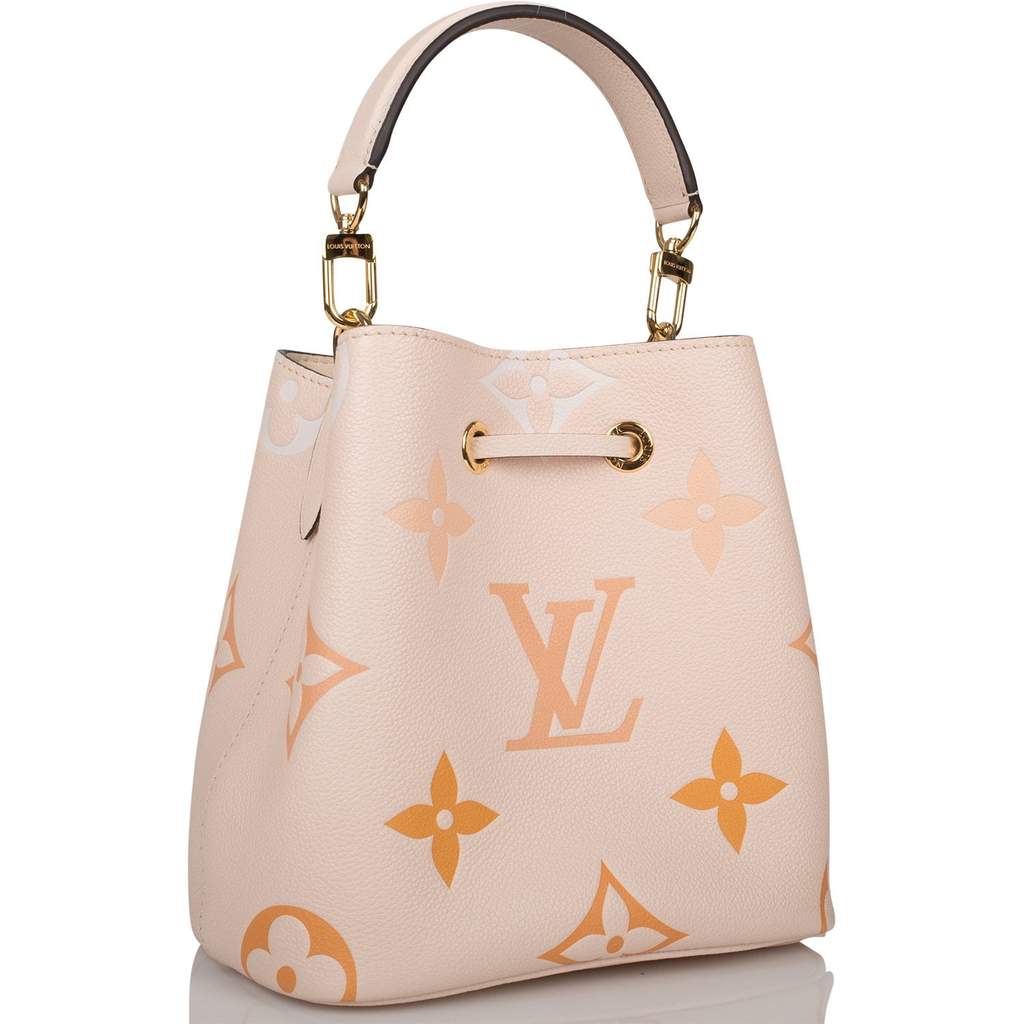 1Louis Vuitton Creme Saffron By The Pool Empreinte Giant Monogram NeoNoe BB