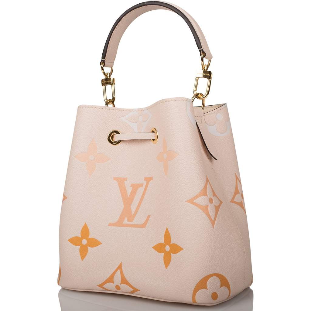 1Louis Vuitton Creme Saffron By The Pool Empreinte Giant Monogram NeoNoe BB