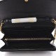 YSL Lambskin Matelasse Chevron Monogram Sulpice Chain Wallet Black