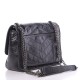 YSL Crinkled Calfskin Matelasse Monogram Baby Niki Chain Satchel Black