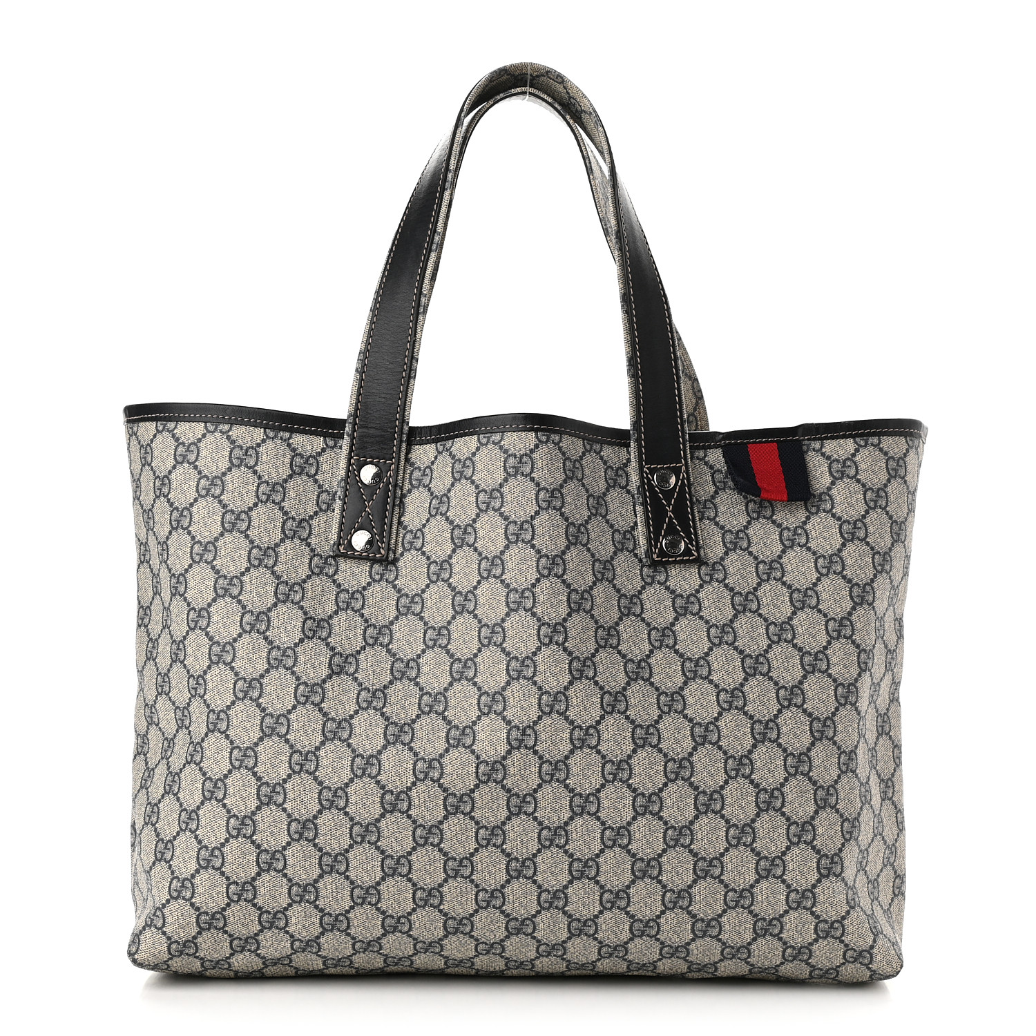 GUCCI GG Plus Monogram Medium Signature Web Loop Tote Navy